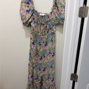 Astr Colorful Floral Midi Dress
